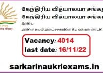 Job Announcement From Kendriya Vidyalaya 2022 with 4014 Vacancy of TGT Post